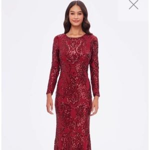 Betsy and Adam Red Sequin Gown